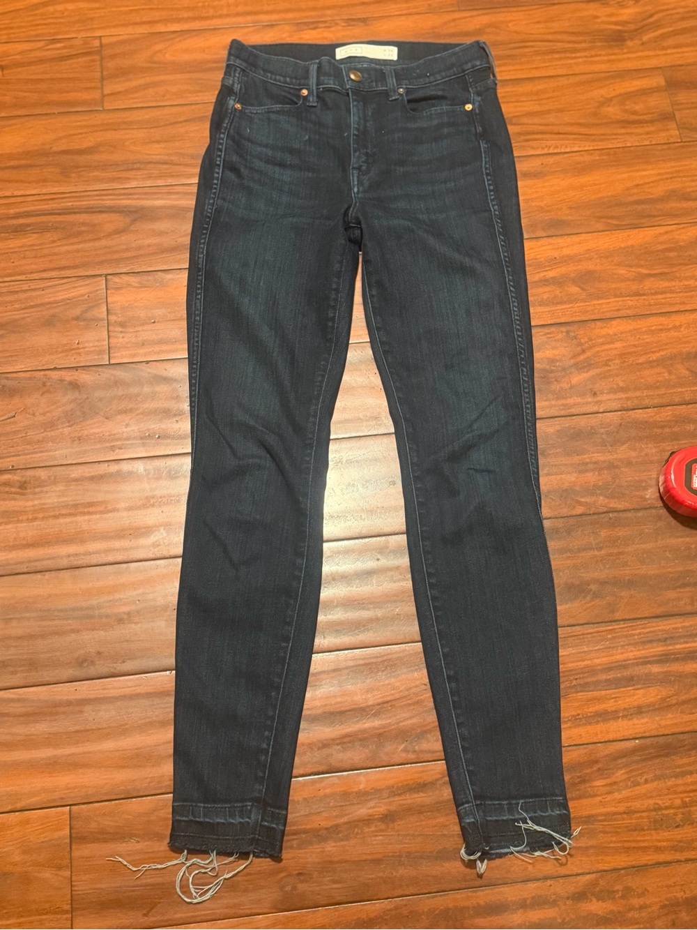 AYR Women's Dark Blue Skinny Jeans with Raw Hem
